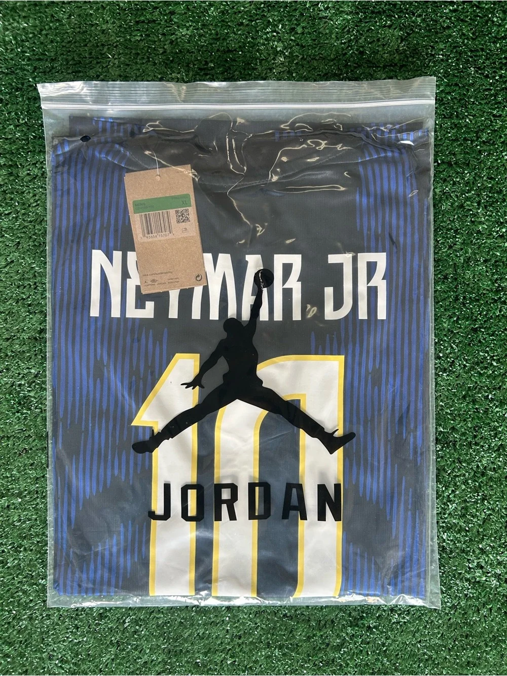 Jordan Blue Neymar Jr. #10 Jersey with White and Yellow Accents